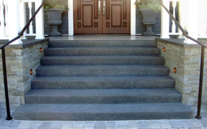 black tapestry granite flamed finish solid stair blocks and caps