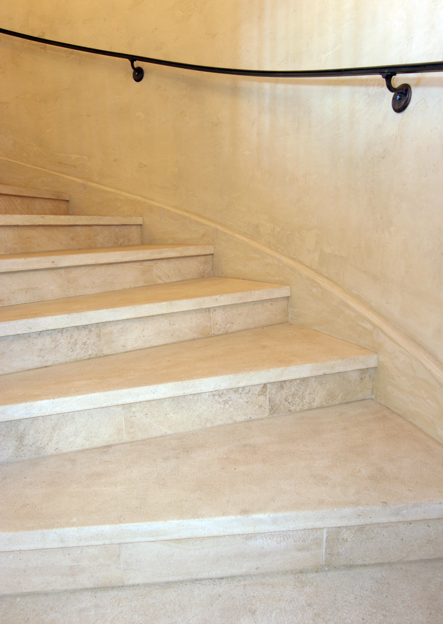 mistral limestone light honed stairs, stair treads