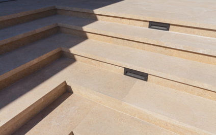 fiore gold limestone nubuck paving, stairs